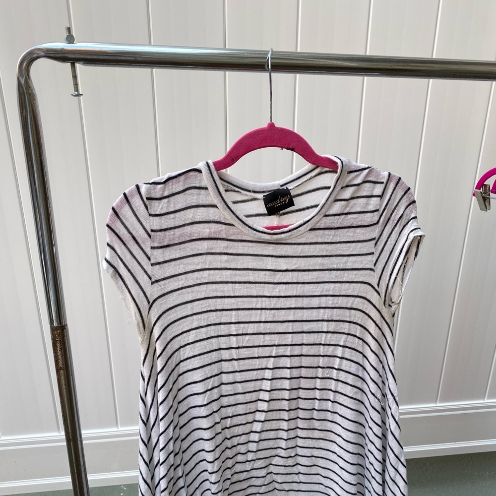 Black and White Striped Soft Tee